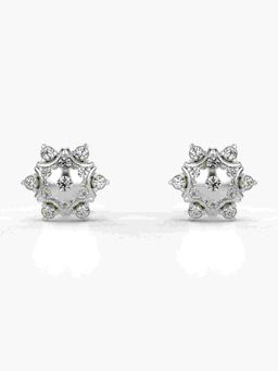 Valanova - Sterling Silver Plated with White Gold and Certified Lab Grown Diamond 0.33 Cts Earrings