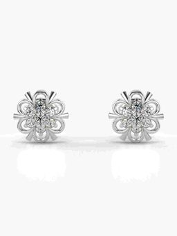 Valanova - Sterling Silver Plated with White Gold and Certified Lab Grown Diamond 0.21 Cts Earrings