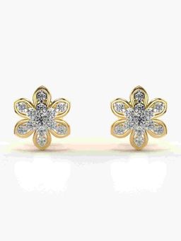 Valanova - Sterling Silver Plated with Yellow Gold and Certified Lab Grown Diamond 0.33 Cts Earrings