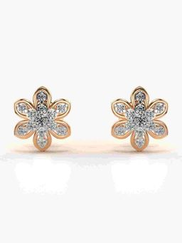 Valanova - Sterling Silver Plated with Rose Gold and Certified Lab Grown Diamond 0.33 Cts Earrings
