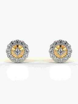 Valanova - Sterling Silver Plated with Yellow Gold and Certified Lab Grown Diamond 0.33 Cts Earrings