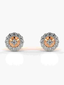 Valanova - Sterling Silver Plated with Rose Gold and Certified Lab Grown Diamond 0.33 Cts Earrings