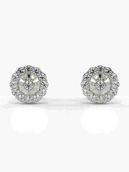 Valanova - Sterling Silver Plated with White Gold and Certified Lab Grown Diamond 0.33 Cts Earrings
