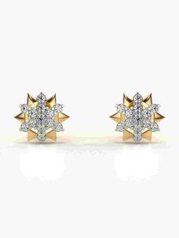 Valanova - Sterling Silver Plated with Yellow Gold and Certified Lab Grown Diamond 0.26 Cts Earrings