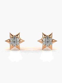 Valanova - Sterling Silver Plated with Rose Gold and Certified Lab Grown Diamond 0.21 Cts Earrings