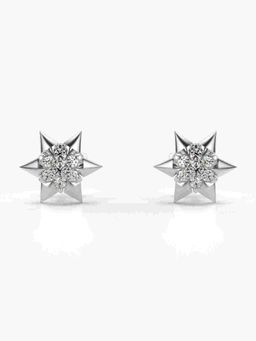 Valanova - Sterling Silver Plated with White Gold and Certified Lab Grown Diamond 0.21 Cts Earrings
