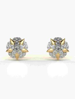 Valanova - Sterling Silver Plated with Yellow Gold and Certified Lab Grown Diamond 0.33 Cts Earrings