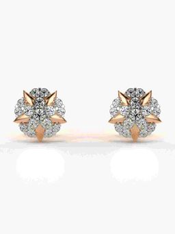Valanova - Sterling Silver Plated with Rose Gold and Certified Lab Grown Diamond 0.33 Cts Earrings