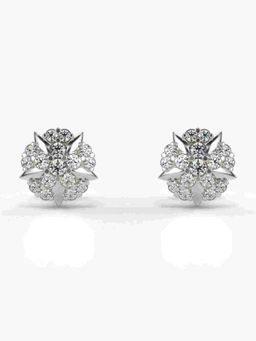 Valanova - Sterling Silver Plated with White Gold and Certified Lab Grown Diamond 0.33 Cts Earrings