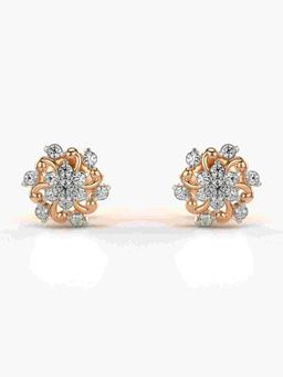Valanova - Sterling Silver Plated with Rose Gold and Certified Lab Grown Diamond 0.26 Cts Earrings