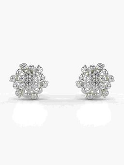 Valanova - Sterling Silver Plated with White Gold and Certified Lab Grown Diamond 0.26 Cts Earrings