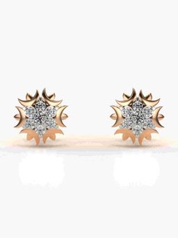 Valanova - Sterling Silver Plated with Rose Gold and Certified Lab Grown Diamond 0.21 Cts Earrings
