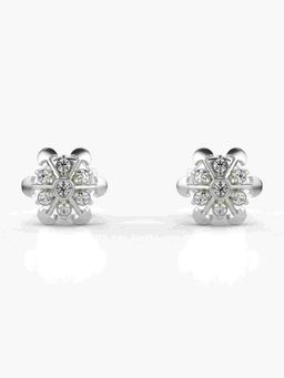Valanova - Sterling Silver Plated with White Gold and Certified Lab Grown Diamond 0.15 Cts Earrings