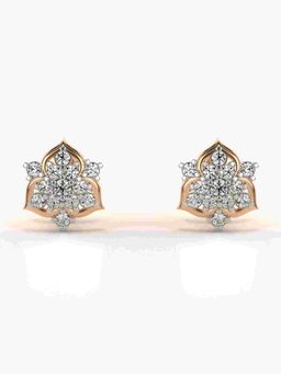 Valanova - Sterling Silver Plated with Rose Gold and Certified Lab Grown Diamond 0.26 Cts Earrings