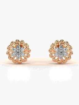 Valanova - Sterling Silver Plated with Rose Gold and Certified Lab Grown Diamond 0.14 Cts Earrings