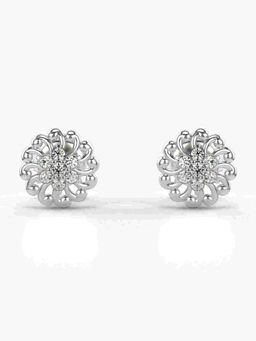 Valanova - Sterling Silver Plated with White Gold and Certified Lab Grown Diamond 0.14 Cts Earrings