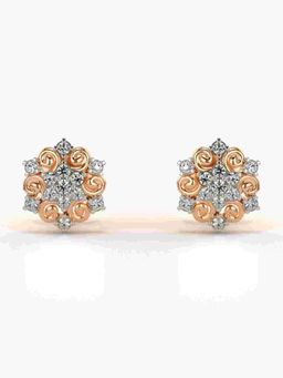 Valanova - Sterling Silver Plated with Rose Gold and Certified Lab Grown Diamond 0.18 Cts Earrings