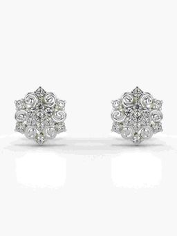 Valanova - Sterling Silver Plated with White Gold and Certified Lab Grown Diamond 0.18 Cts Earrings