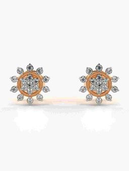 Valanova - Sterling Silver Plated with Rose Gold and Certified Lab Grown Diamond 0.26 Cts Earrings