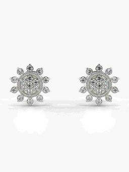 Valanova - Sterling Silver Plated with White Gold and Certified Lab Grown Diamond 0.26 Cts Earrings