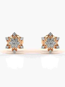 Valanova - Sterling Silver Plated with Rose Gold and Certified Lab Grown Diamond 0.15 Cts Earrings