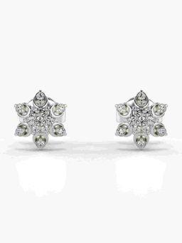 Valanova - Sterling Silver Plated with White Gold and Certified Lab Grown Diamond 0.15 Cts Earrings