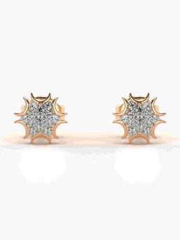 Valanova - Sterling Silver Plated with Rose Gold and Certified Lab Grown Diamond 0.15 Cts Earrings