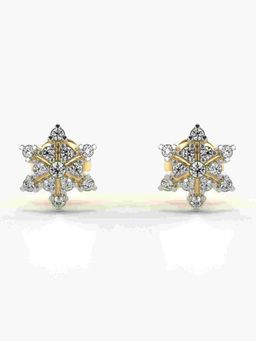 Valanova - Sterling Silver Plated with Yellow Gold and Certified Lab Grown Diamond 0.21 Cts Earrings