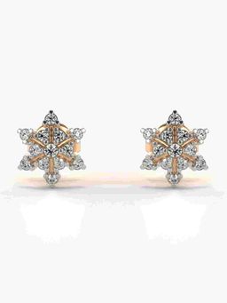 Valanova - Sterling Silver Plated with Rose Gold and Certified Lab Grown Diamond 0.21 Cts Earrings