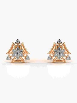 Valanova - Sterling Silver Plated with Rose Gold and Certified Lab Grown Diamond 0.16 Cts Earrings