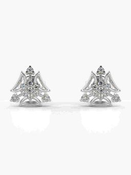 Valanova - Sterling Silver Plated with White Gold and Certified Lab Grown Diamond 0.16 Cts Earrings