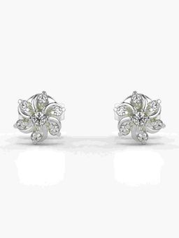 Valanova - Sterling Silver Plated with White Gold and Certified Lab Grown Diamond 0.13 Cts Earrings