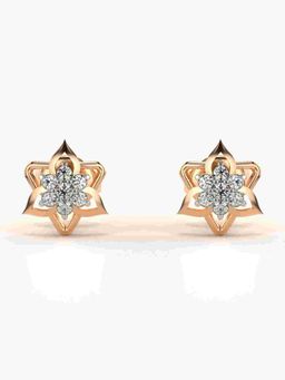 Valanova - Sterling Silver Plated with Rose Gold and Certified Lab Grown Diamond 0.14 Cts Earrings