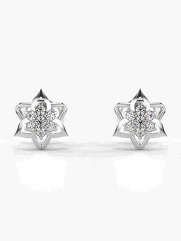 Valanova - Sterling Silver Plated with White Gold and Certified Lab Grown Diamond 0.14 Cts Earrings