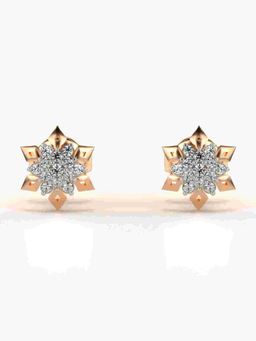 Valanova - Sterling Silver Plated with Rose Gold and Certified Lab Grown Diamond 0.15 Cts Earrings