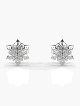 Valanova - Sterling Silver Plated with White Gold and Certified Lab Grown Diamond 0.15 Cts Earrings