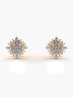 Valanova - Sterling Silver Plated with Rose Gold and Certified Lab Grown Diamond 0.24 Cts Earrings