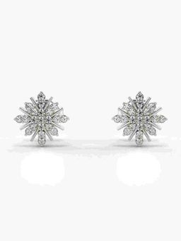 Valanova - Sterling Silver Plated with White Gold and Certified Lab Grown Diamond 0.24 Cts Earrings