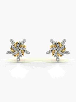 Valanova - Sterling Silver Plated with Yellow Gold and Certified Lab Grown Diamond 0.28 Cts Earrings