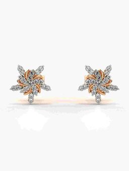 Valanova - Sterling Silver Plated with Rose Gold and Certified Lab Grown Diamond 0.28 Cts Earrings