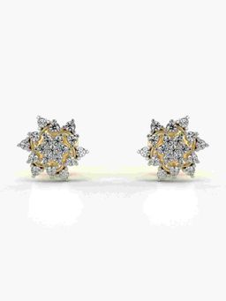 Valanova - Sterling Silver Plated with Yellow Gold and Certified Lab Grown Diamond 0.28 Cts Earrings