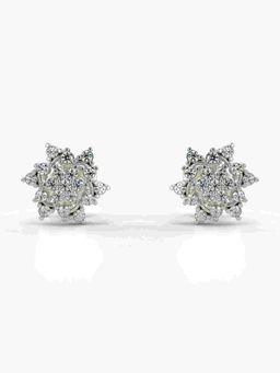Valanova - Sterling Silver Plated with White Gold and Certified Lab Grown Diamond 0.28 Cts Earrings