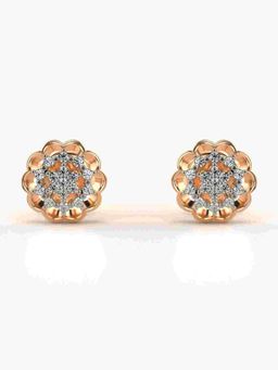 Valanova - Sterling Silver Plated with Rose Gold and Certified Lab Grown Diamond 0.19 Cts Earrings