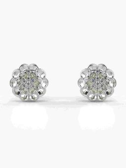 Valanova - Sterling Silver Plated with White Gold and Certified Lab Grown Diamond 0.19 Cts Earrings