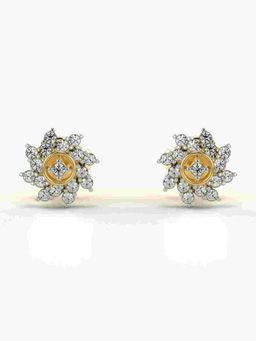 Valanova - Sterling Silver Plated with Yellow Gold and Certified Lab Grown Diamond 0.23 Cts Earrings