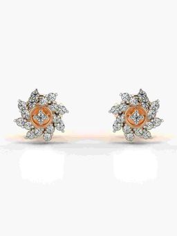 Valanova - Sterling Silver Plated with Rose Gold and Certified Lab Grown Diamond 0.23 Cts Earrings