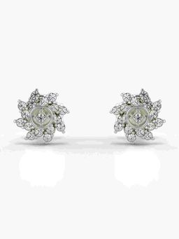 Valanova - Sterling Silver Plated with White Gold and Certified Lab Grown Diamond 0.23 Cts Earrings