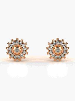 Valanova - Sterling Silver Plated with Rose Gold and Certified Lab Grown Diamond 0.18 Cts Earrings