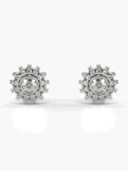 Valanova - Sterling Silver Plated with White Gold and Certified Lab Grown Diamond 0.18 Cts Earrings