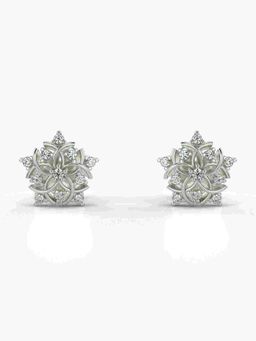 Valanova - Sterling Silver Plated with White Gold and Certified Lab Grown Diamond 0.13 Cts Earrings